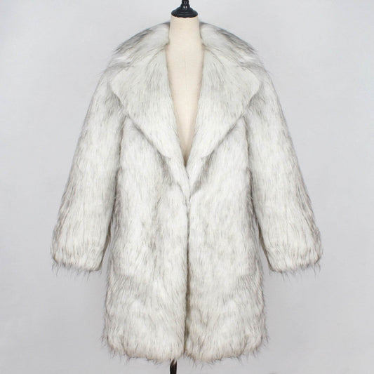 Men's Tailored Faux Fur Coat - Trendy Black & White Wool Blend 2025 - Buy Center