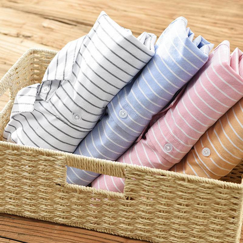 Men's Cotton Striped Long-Sleeved Shirt - Casual Fashion for Every Occasion - Buy Center