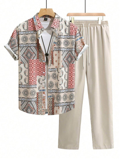 Ethnic Style Casual Shirt & Trousers Suit for Men - Premium Comfort & Style - Buy Center