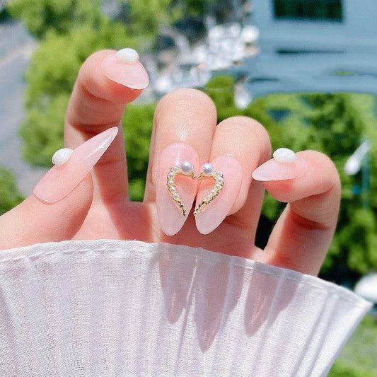 Love Heart Alloy Nail Art Decorations - Rhinestone Jewelry Set 2025 - Buy Center