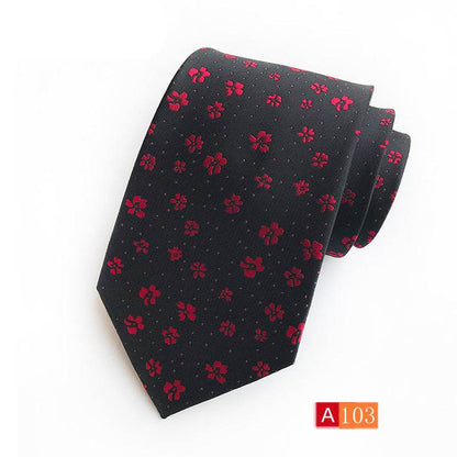 Buycenter Men's Jacquard Tie - Classic Black Stylish Formal Accessory - Buy Center