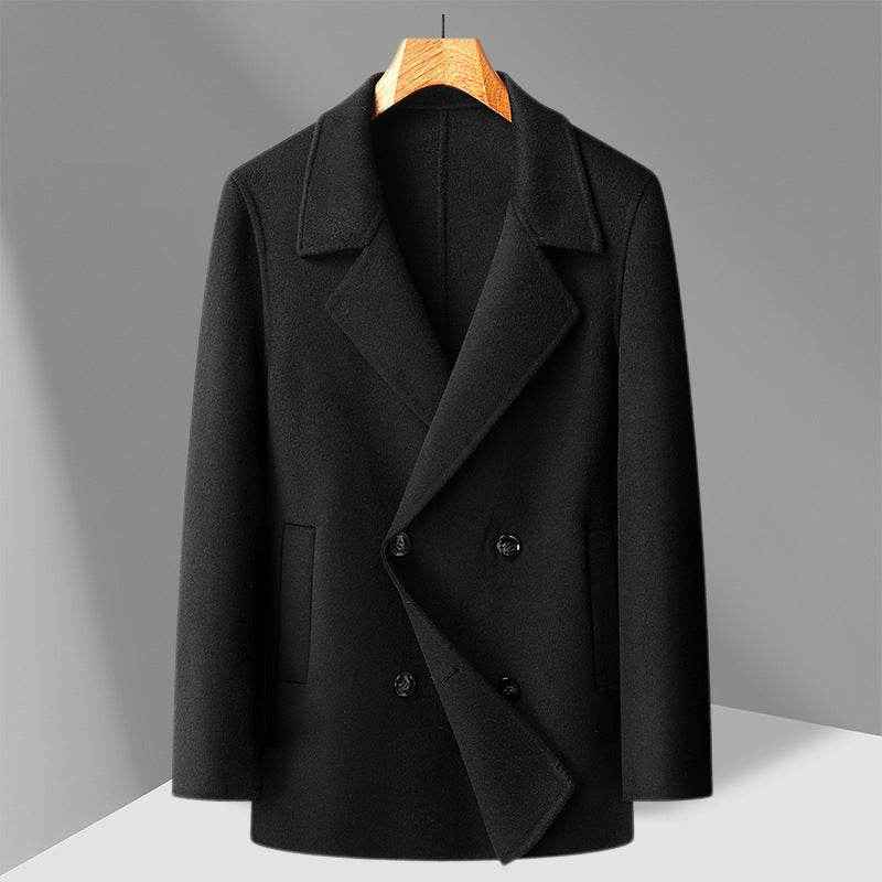 Handmade Wool Overcoat - Luxurious Double-Breasted Winter Coat for Elegance