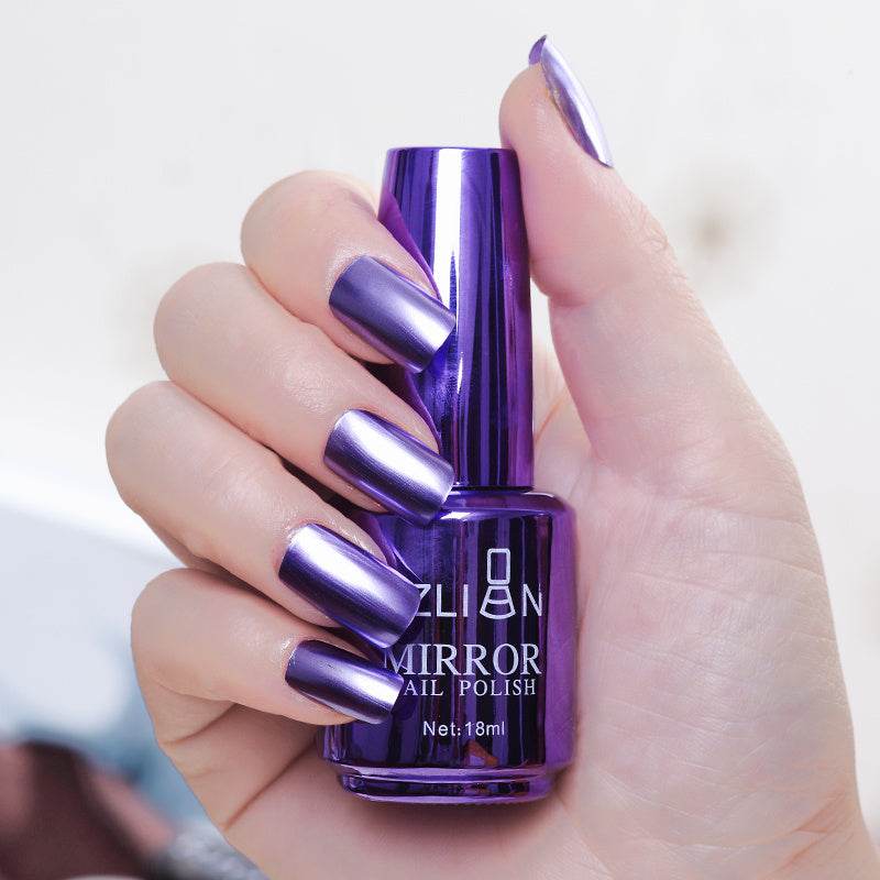 Mirror Silver Nail Polish - Metallic Stainless Steel Finish, 18ml - Buy Center