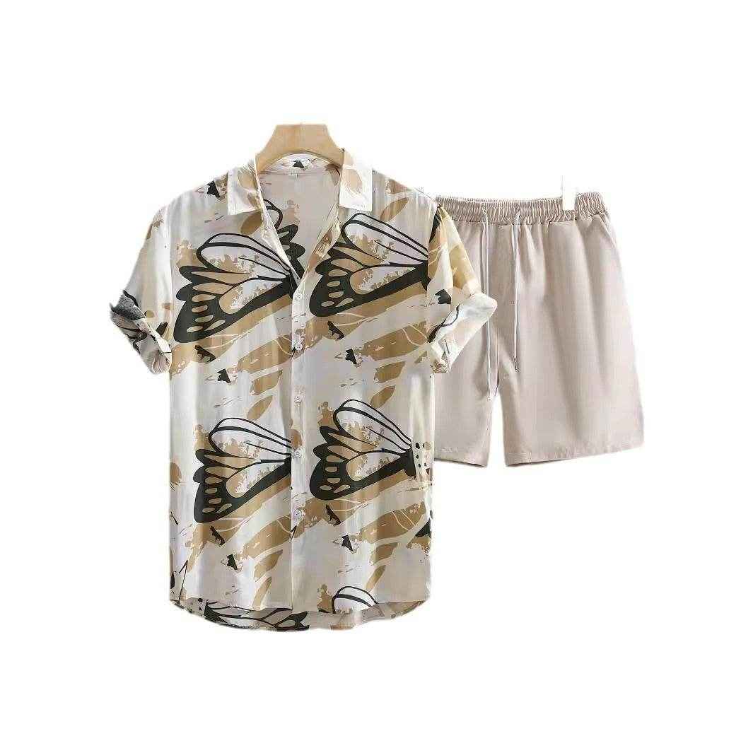 Men's Casual Short Sleeve Shirt Outfit - Trendy Prints & Comfort