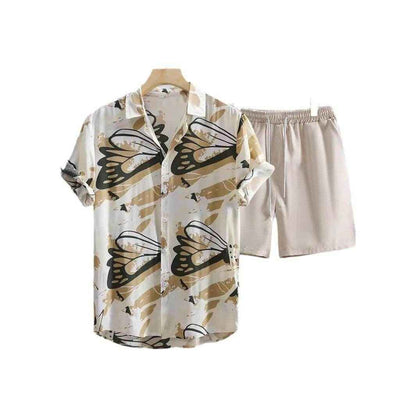 Men's Casual Short Sleeve Shirt Outfit - Trendy Prints & Comfort