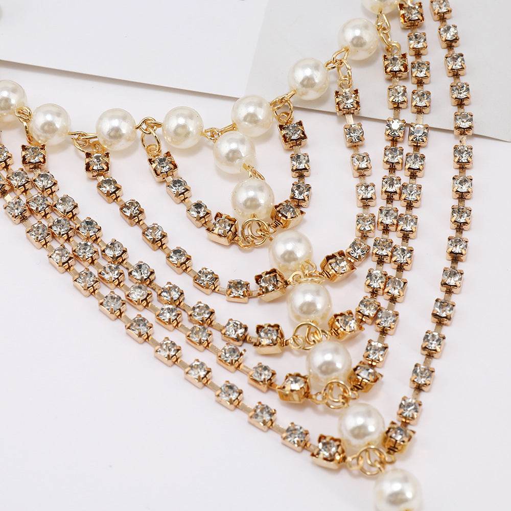 Luxurious Beach Foot Ornaments - Diamond Claw & Pearl Tassel Jewelry - Buy Center