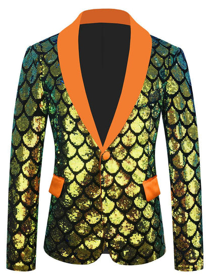Men's Velvet Colorful Sequined Costume - Slim Fit & Unique Pocket Style - Buy Center