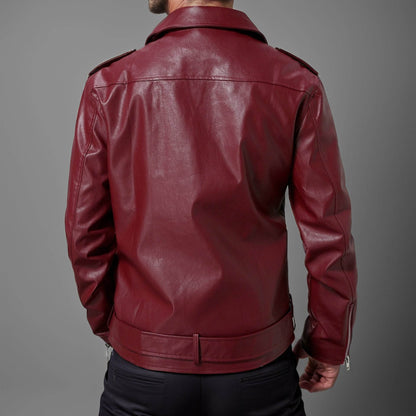 Slim Fit Lapel Leather Jacket - Premium Stylish Modal Fabric for Men - Buy Center