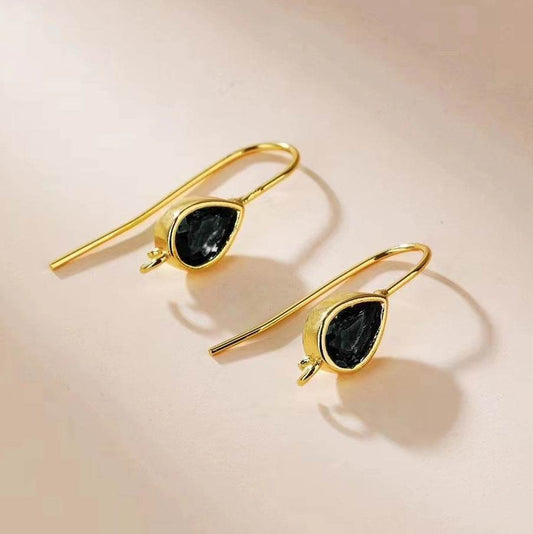 Minimalist Water Drop Zircon Hook Earrings - Elegant Copper Design - Buy Center
