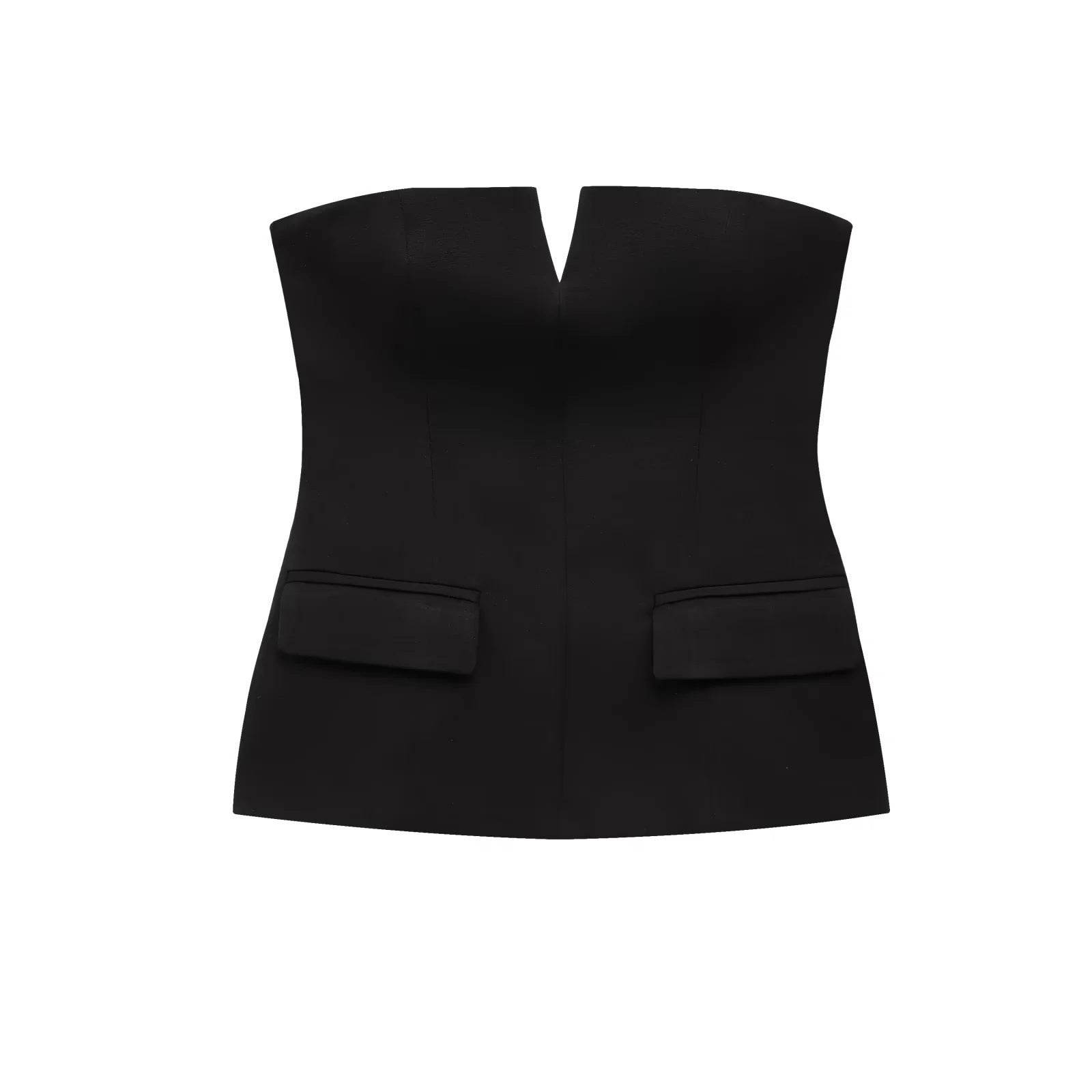 Buycenter Solid Color Strapless Tube Top - Slim Fit Women's Camis - Buy Center