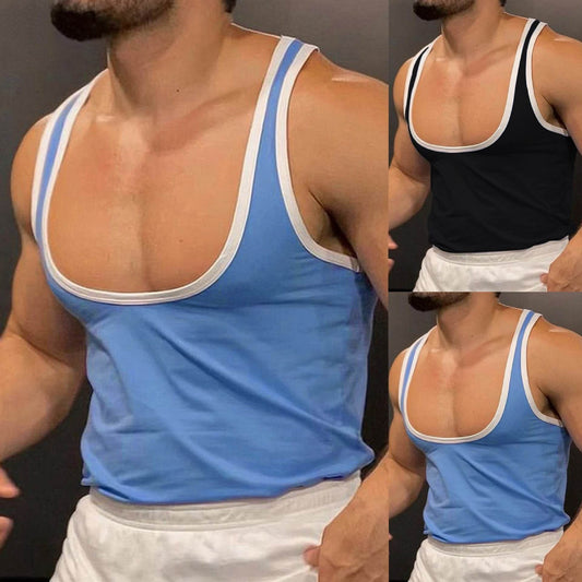 Men's Multicolor Sports Training Vest - Lightweight, Regular Fit for Summer - Buy Center