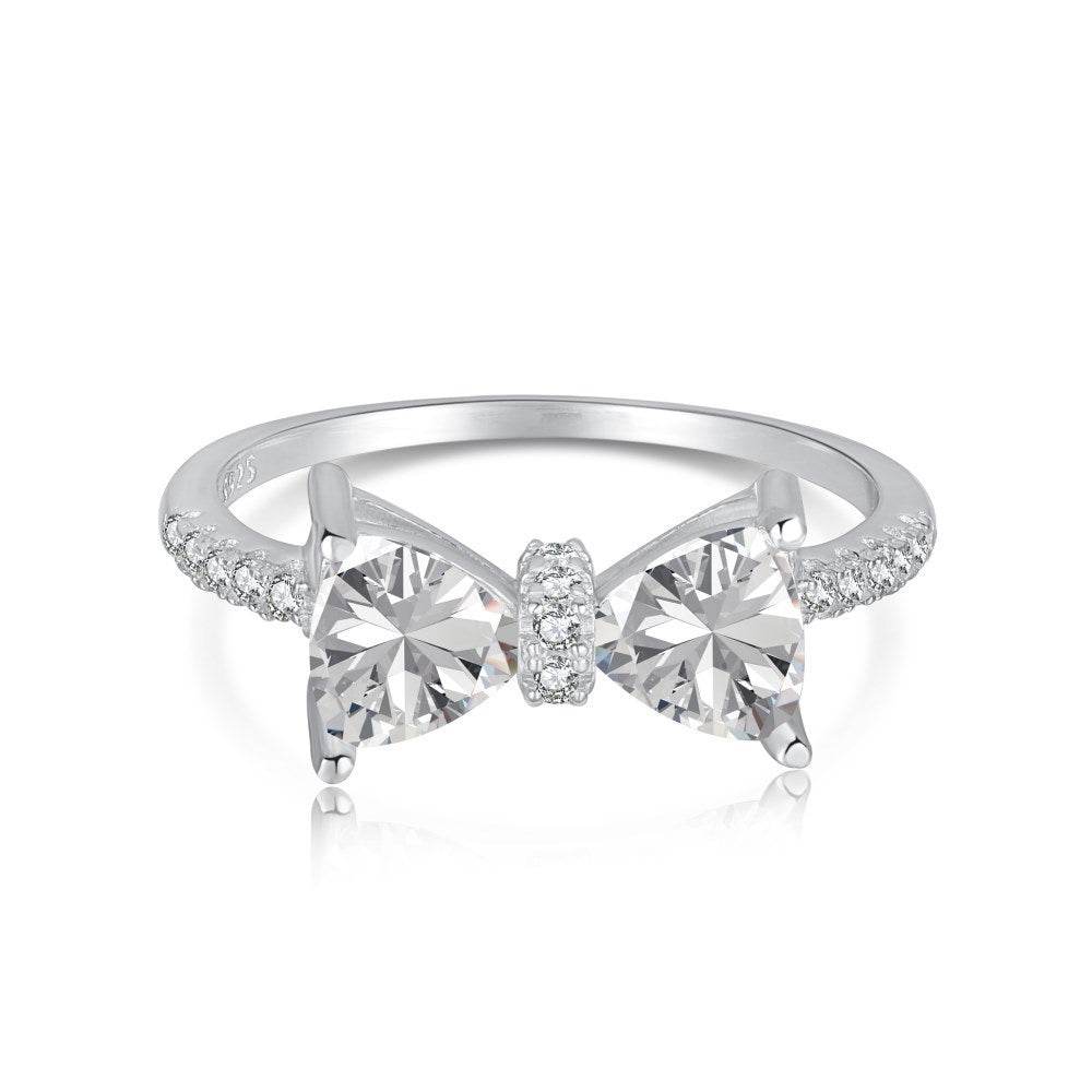 S925 Sterling Silver Bow Women's Ring - Elegant Multi-Purpose Accessory - Buy Center