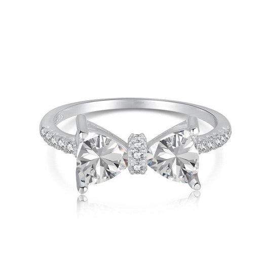 S925 Sterling Silver Bow Women's Ring - Elegant Multi-Purpose Accessory - Buy Center