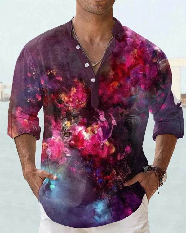 3D Digital Printing Polo Shirt for Men - Stylish Long Sleeve Sports Top - Buy Center