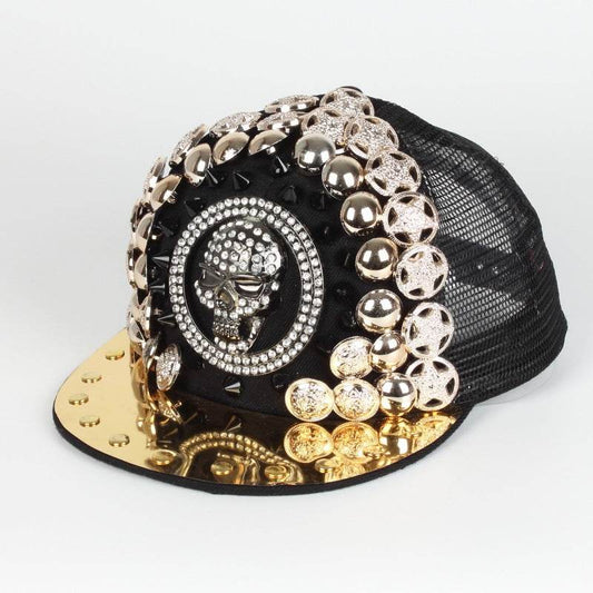 Handmade Skull Leopard Rivet Baseball Cap - Adjustable Unisex Fashion - Buy Center