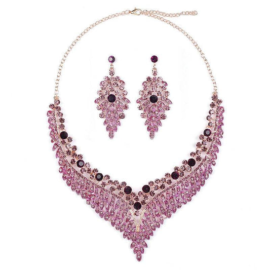 Buy Center Retro Delicate Necklace & Earrings Set - Floral Design Jewelry - Buy Center
