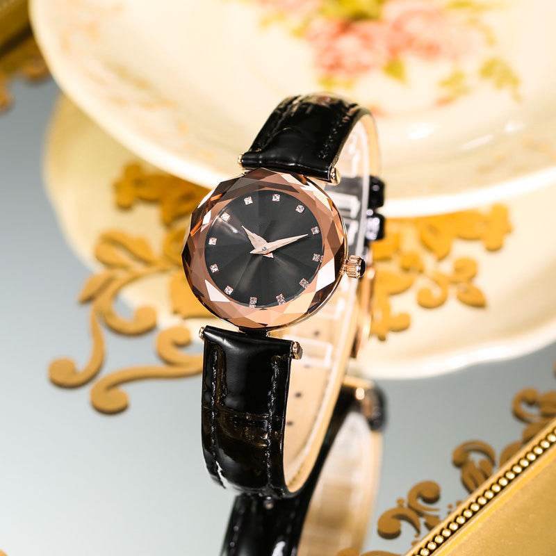 Buy Center Women's Spire Dial Cut Mirror Strap Watch - Quartz Movement - Buy Center