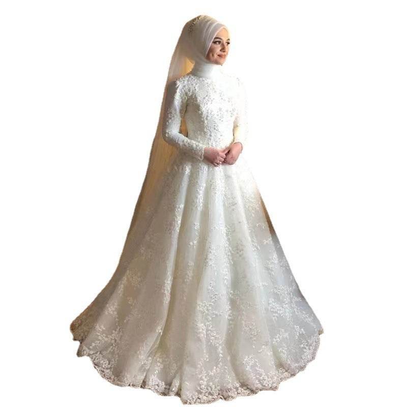 Elegant Long Sleeve White Wedding Dress - Timeless Style for Every Bride - Buy Center