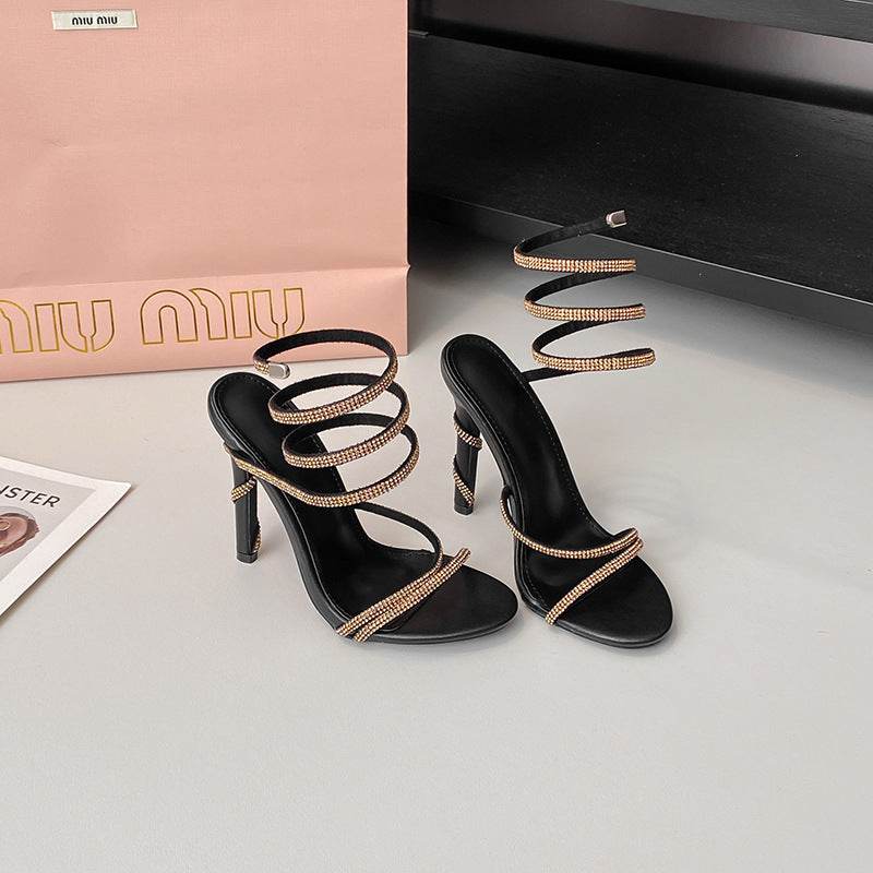 Buycenter Summer Snake-shaped Rhinestone High Heel Pumps - Stylish & Elegant - Buy Center