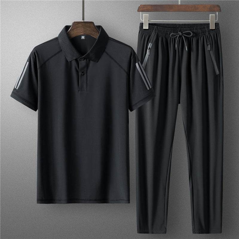 Men's Summer Ice Silk Casual Suit - Comfortable and Breathable Loungewear - Buy Center