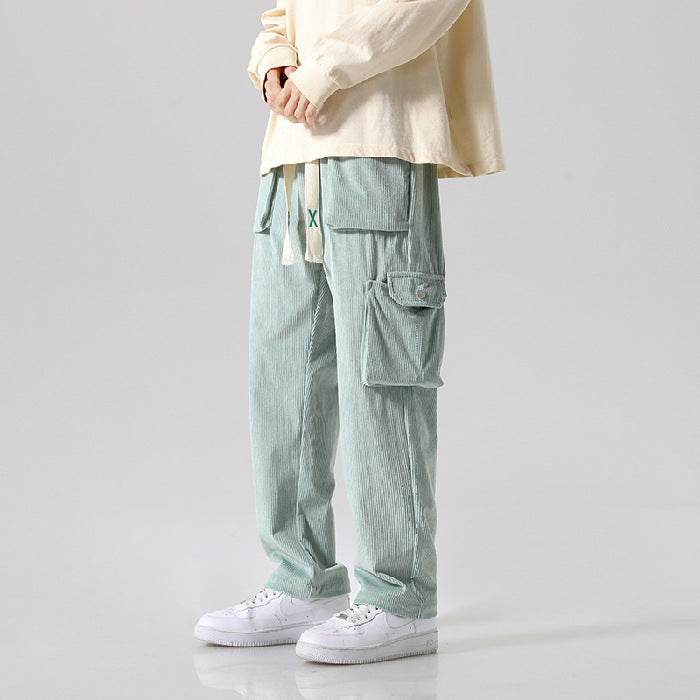 Men's Loose Cargo Pants - Multi-Pocket Casual Style in Black, Green, Grey - Buy Center