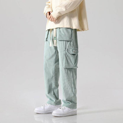 Men's Loose Cargo Pants - Multi-Pocket Casual Style in Black, Green, Grey - Buy Center