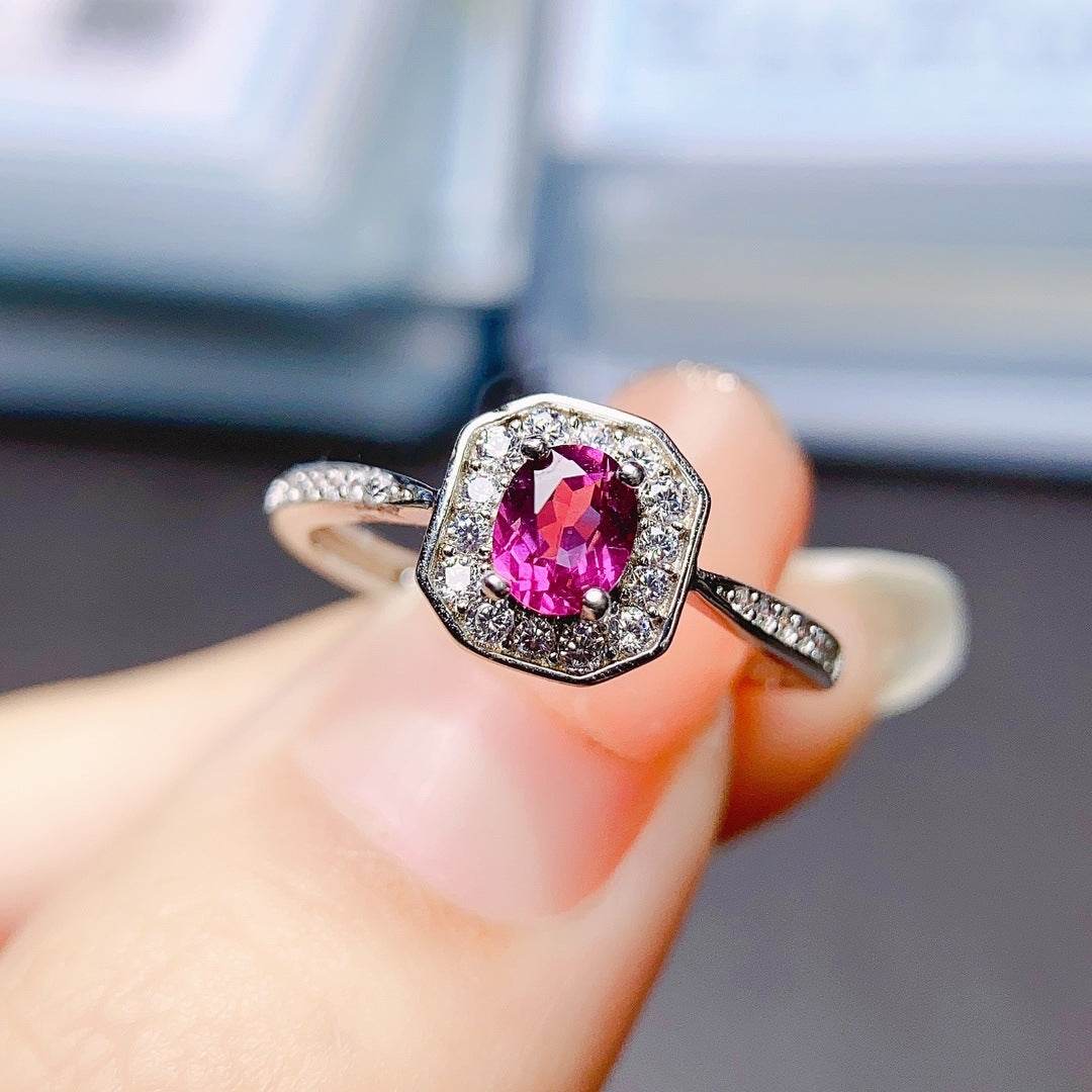 Buycenter 925 Silver Magnesium Aluminum Garnet Ring - Elegant Korean Design - Buy Center