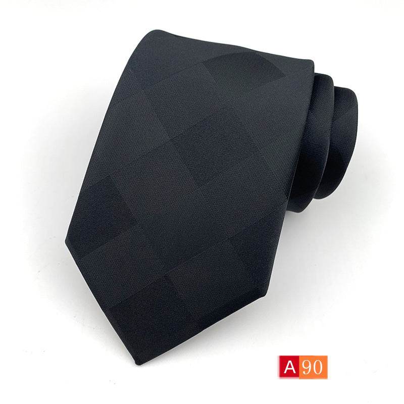Buycenter Men's Jacquard Tie - Classic Black Stylish Formal Accessory - Buy Center