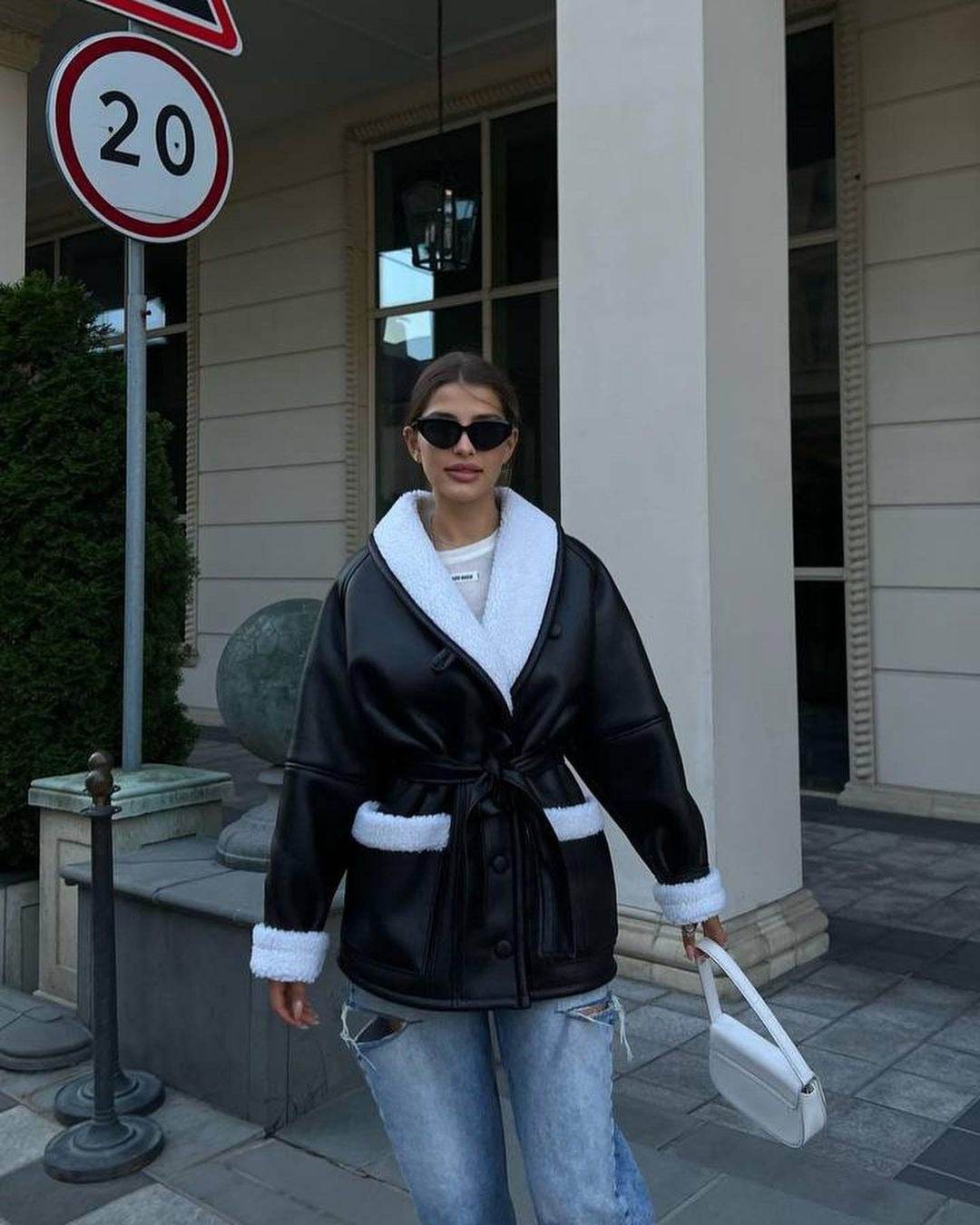 Korean Style Leather & Fur Coat - Trendy, Warm Long Sleeve Design - Buy Center