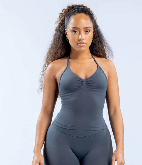 Women's Sports Yoga Vest - Stylish Halter Top, Sweat-Absorbing Fabric - Buy Center