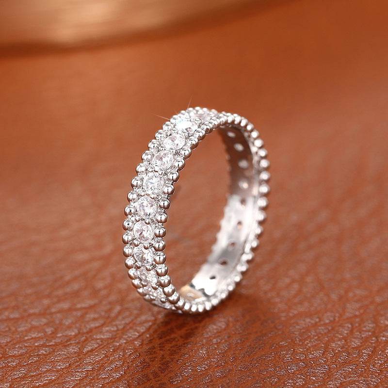 Shiny Full Diamond Geometric Ring - Elegant Copper Jewelry for Women - Buy Center