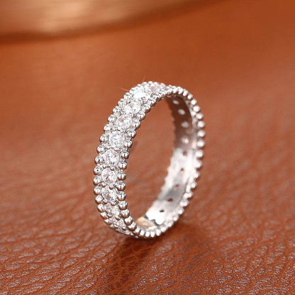 Shiny Full Diamond Geometric Ring - Elegant Copper Jewelry for Women - Buy Center