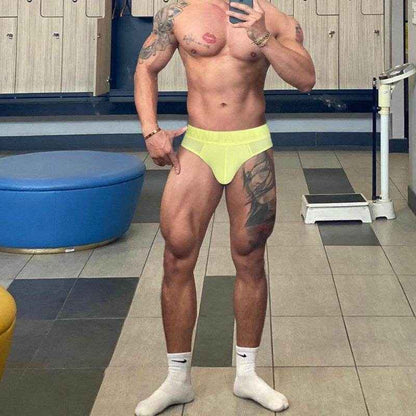 Men's Sexy Breathable Briefs - Stylish Cotton with Embossed Pattern