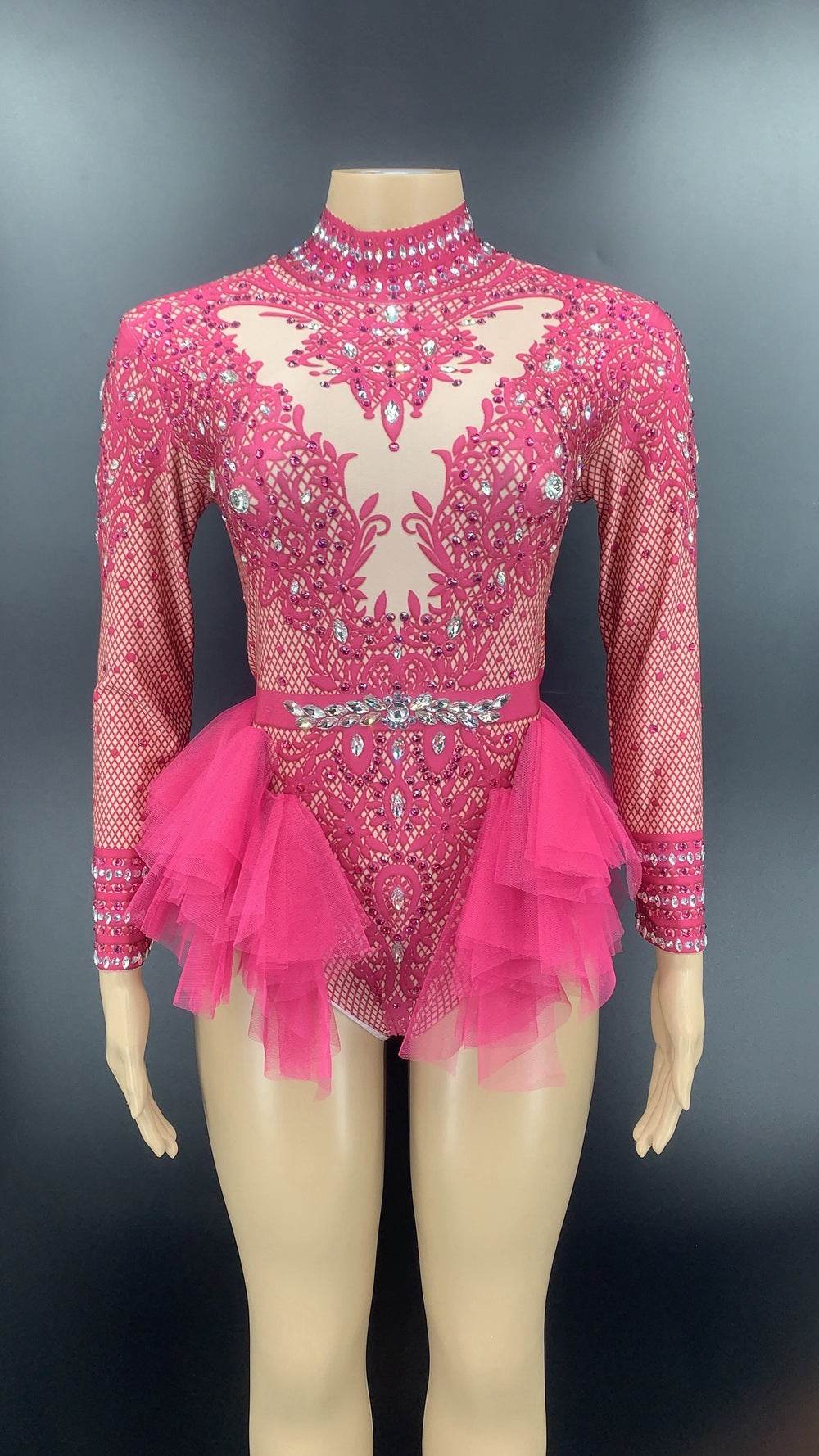 Dance Sexy Shiny Rhinestone Mesh Jumpsuit - Perfect Stage Costume for Women - Buy Center