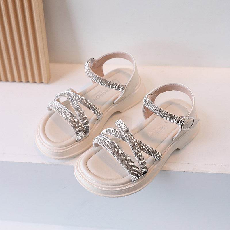 Girls' Rhinestone Decorated Sandals - Stylish Comfort for Fashionable Kids - Buy Center