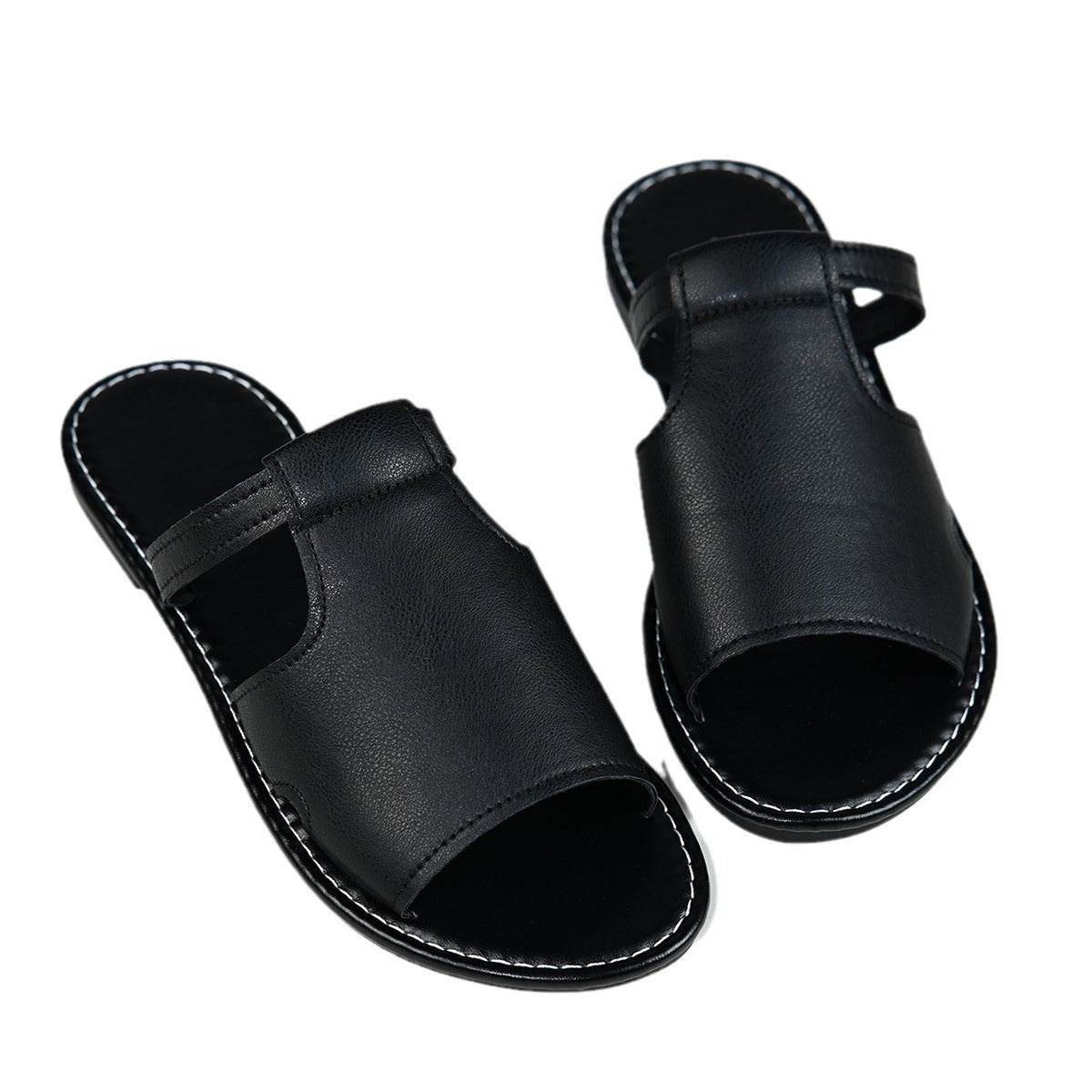 Buycenter Plus Size Women's PU Flat Sandals - Breathable & Quick Drying - Buy Center