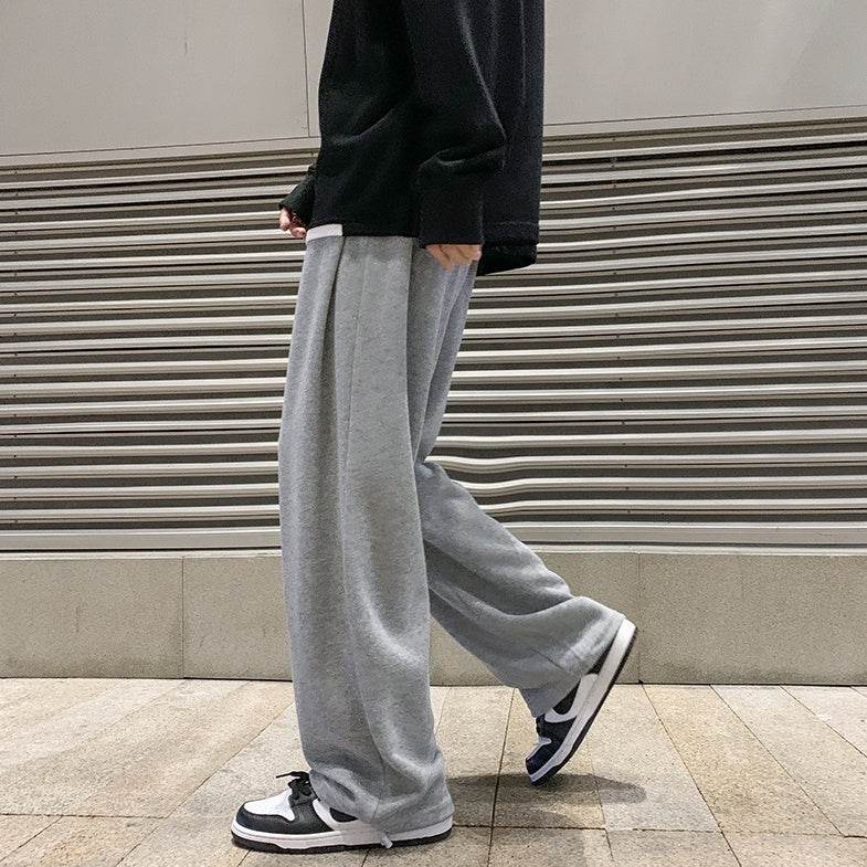 Men's Straight Wide Leg Knitted Sweatpants - Comfortable Cotton Style 2025 - Buy Center