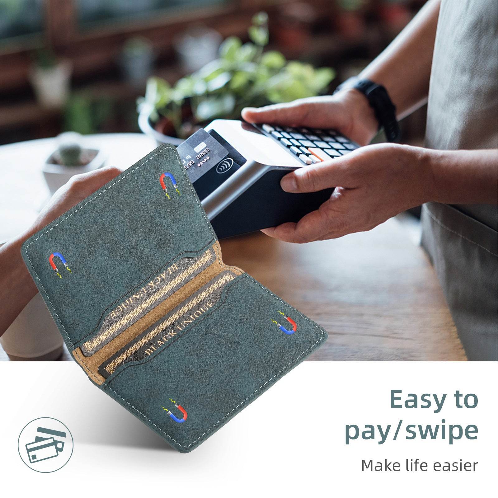 MagSafe Magnetic Card Holder - Stylish Leather Wallet for Apple Devices - Buy Center