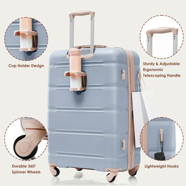 4-Piece Luggage Set with USB Port - Stylish, Expandable Travel Bags - Buy Center