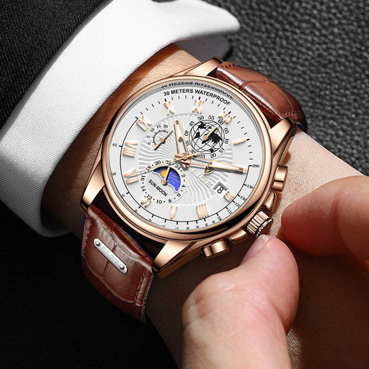 Men's Waterproof Chronograph Watch - Multifunctional, Luminous Style - Buy Center