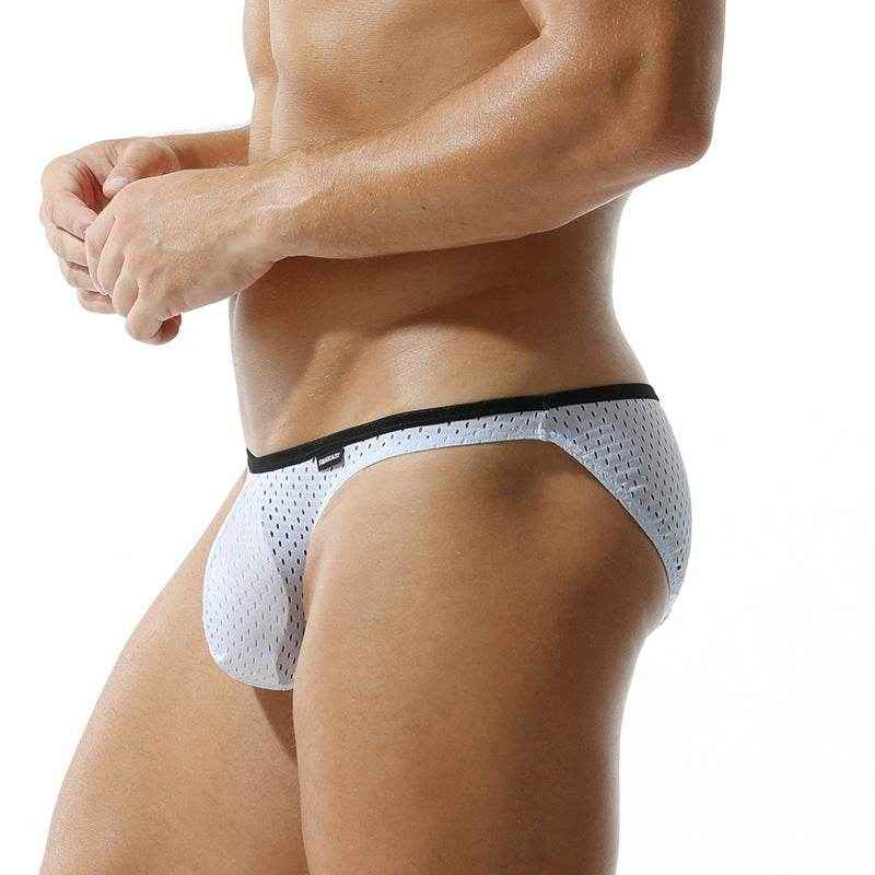 Solid Color Men's Briefs - Breathable Polyester Low Waist Underwear