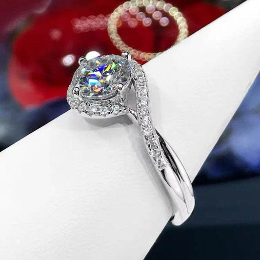 Buycenter Eight Hearts and Arrows Moissanite Ring - Women's Copper Jewelry - Buy Center