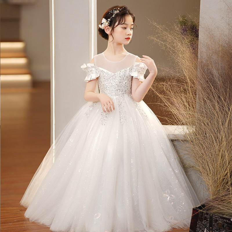 Spandex Princess Dress with Tulle Tutu & Crown for Girls - Sizes 110-160cm - Buy Center