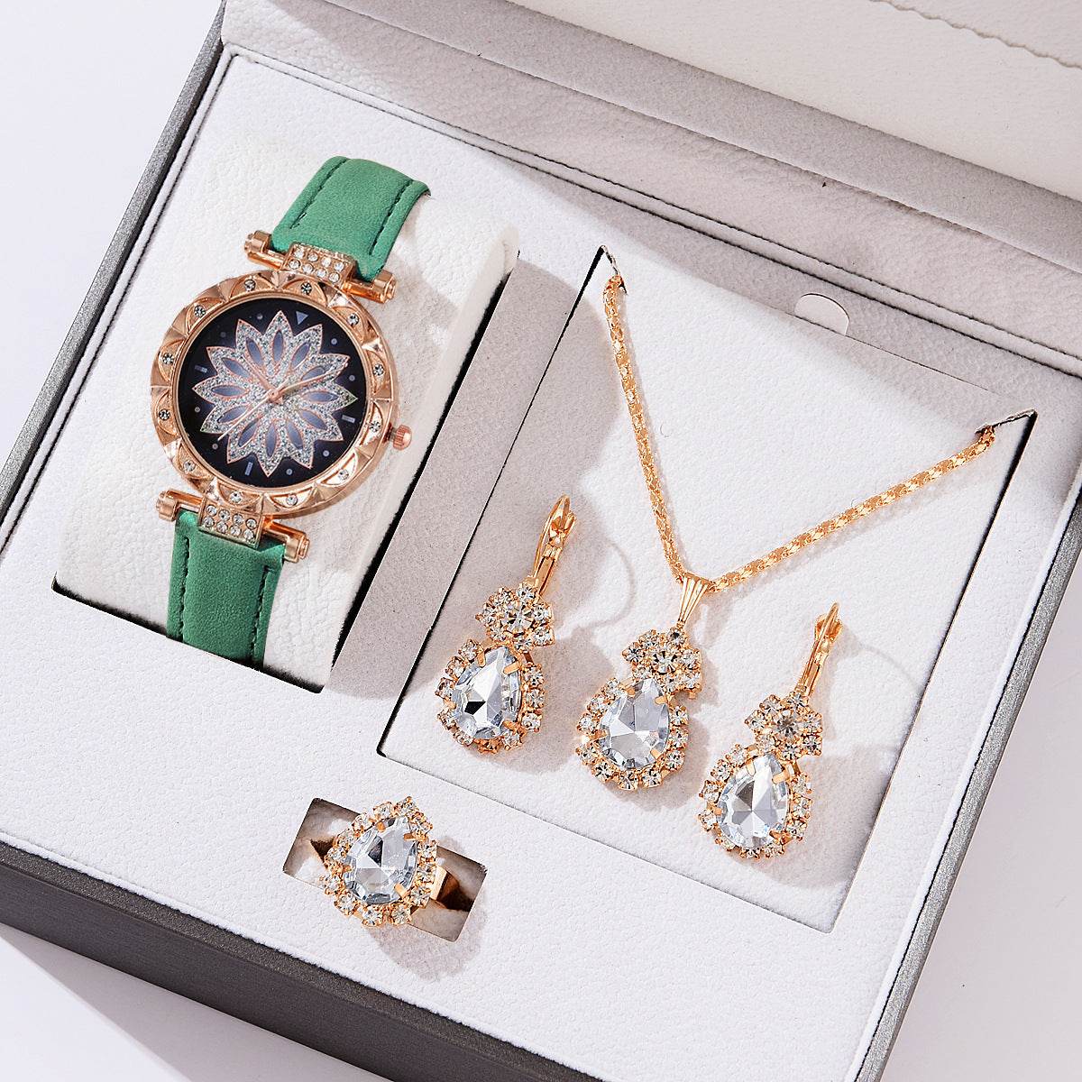 Buy Center Women's Quartz Watch Bracelet Set - Casual Style & Matching Jewelry - Buy Center