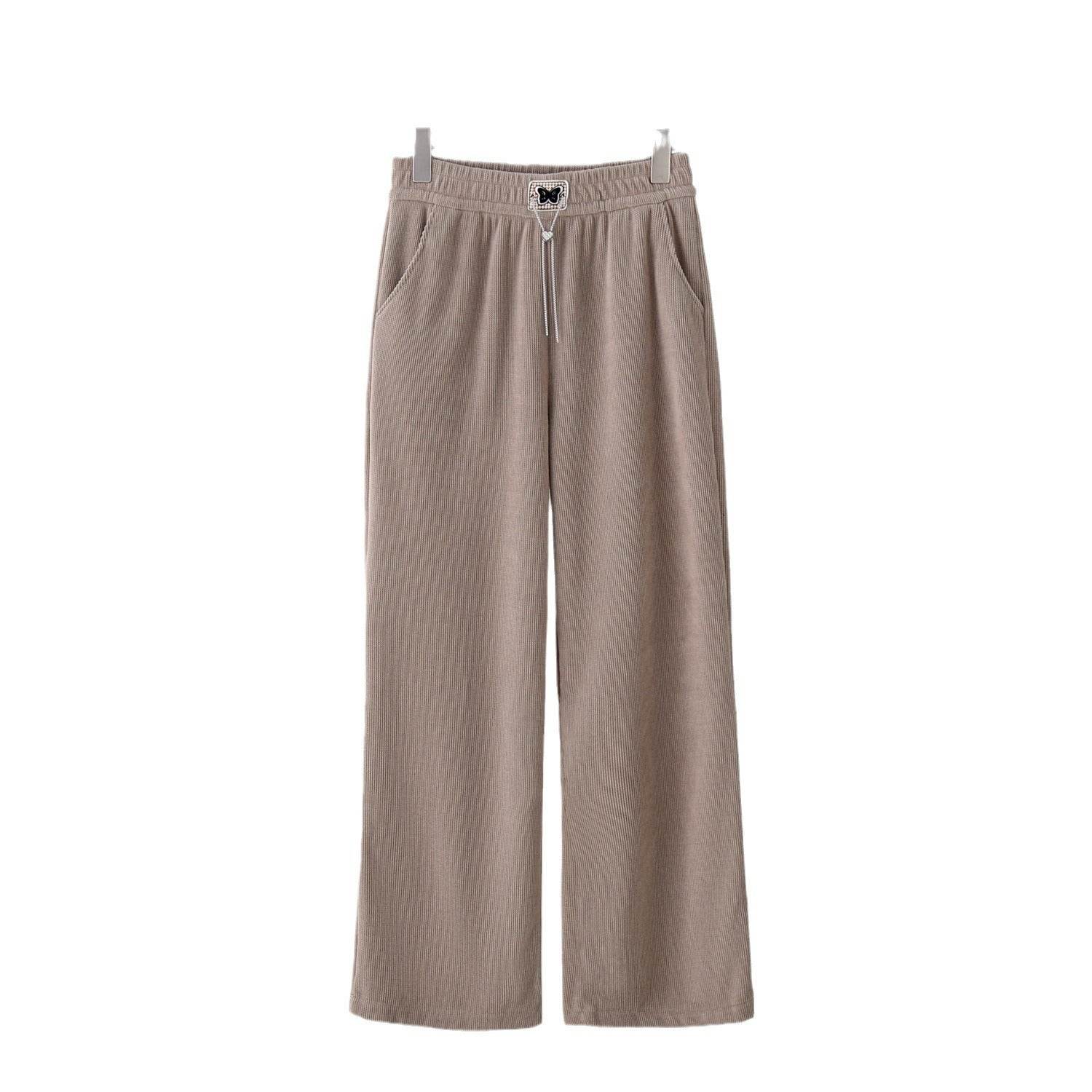 Loose Slimming Wide Leg Pants - Luxurious European Cotton Velvet Style - Buy Center