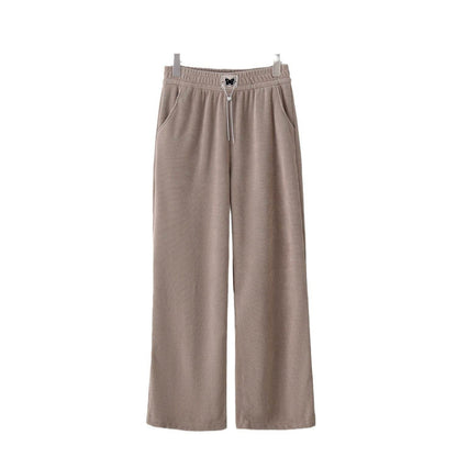 Loose Slimming Wide Leg Pants - Luxurious European Cotton Velvet Style - Buy Center