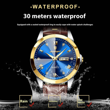 Buy Center Men's Waterproof Luminous Quartz Watch - Stylish Belt Design - Buy Center