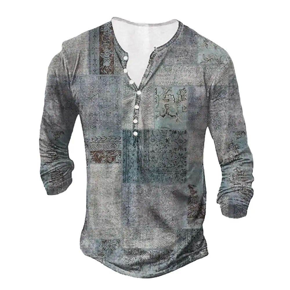3D Digital Printed Ethnic Pattern Top - Open Placket, Trendy Styles - Buy Center