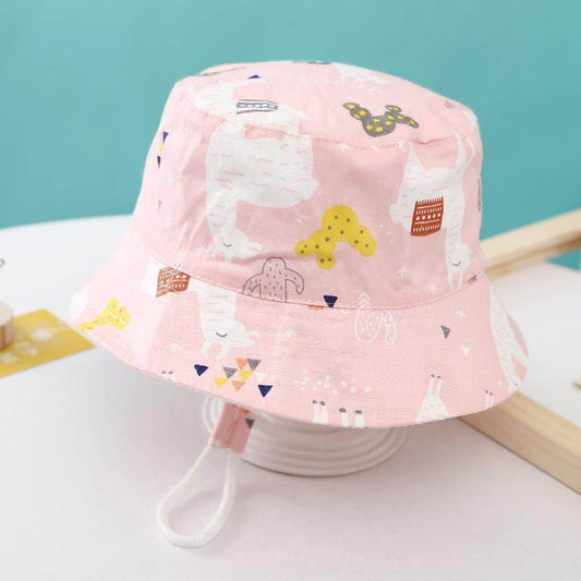 Buycenter Baby Sunshade Fisherman Hat - Flat Top, Pink & Blue Alpaca - Buy Center