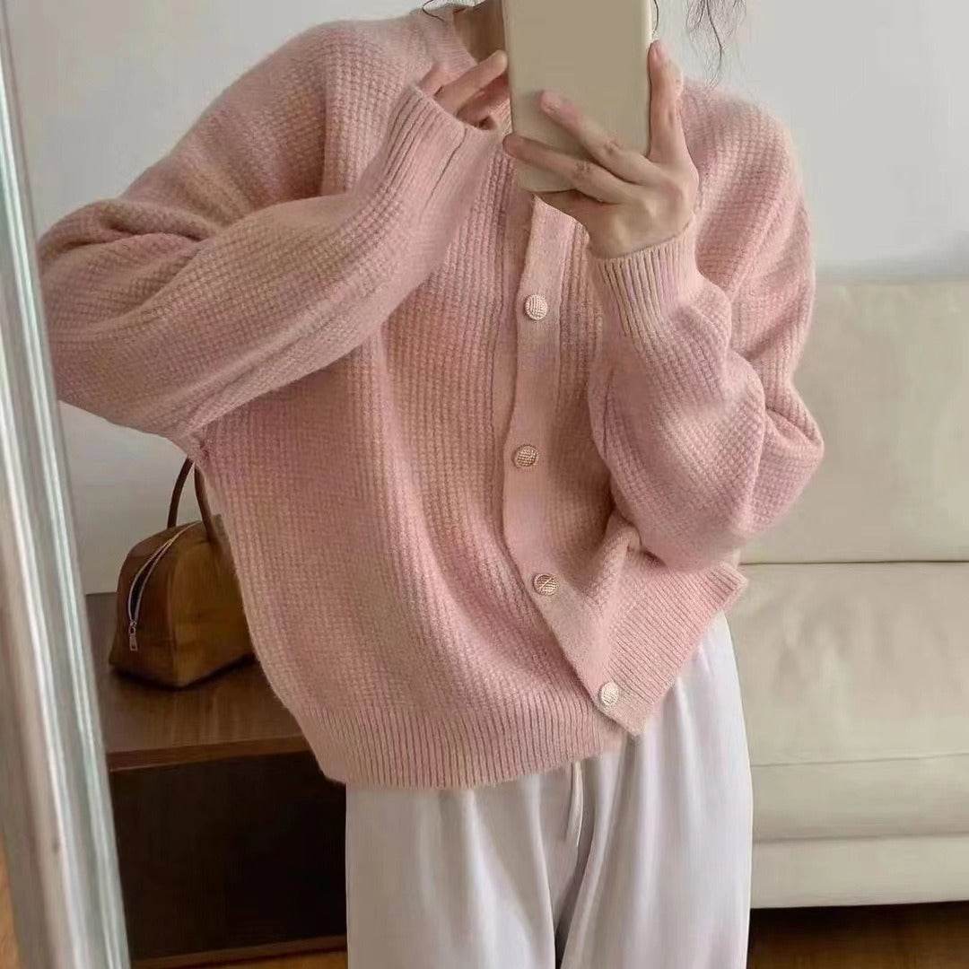 Women's Round Neck Knitted Cardigan - Stylish Cozy Sweater Coat 2025 - Buy Center